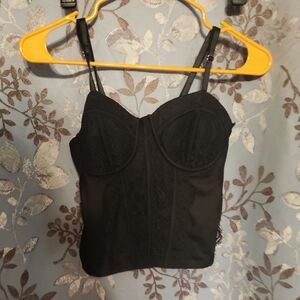 No Boundaries Black Lace Bustier Top